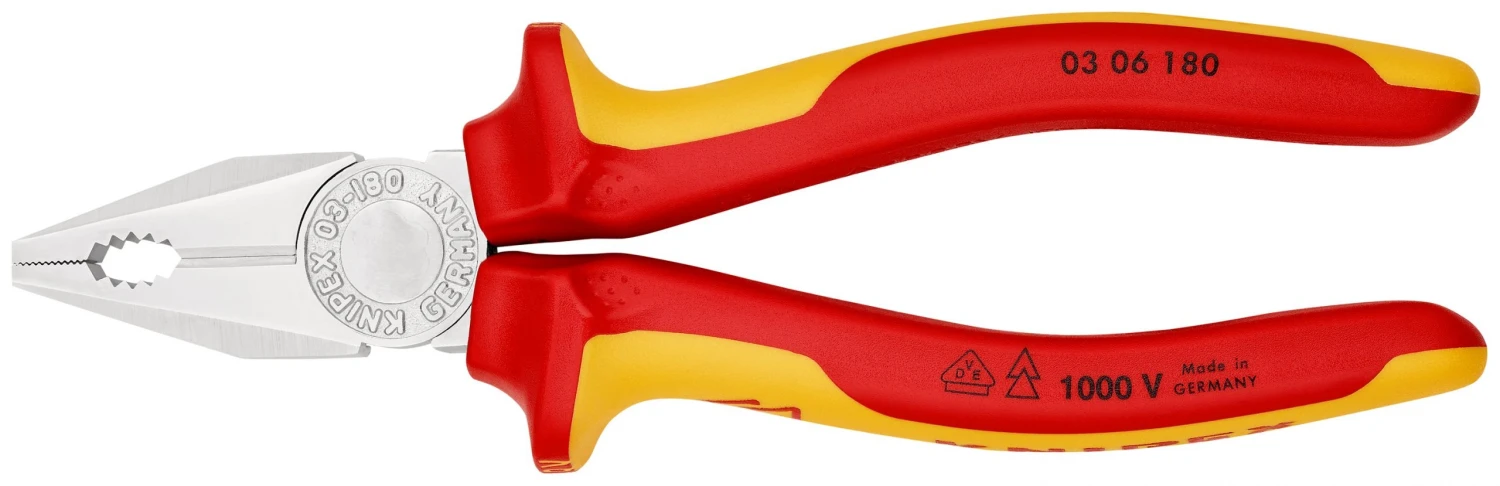 Knipex 03 06 180 VDE Combination Pliers With Multi-Component Grip 180mm 3 Knipex 03 06 180 VDE Combination Pliers With Multi-Component Grip 180mm