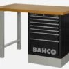 Bahco 1495K6CBKWB15TD Heavy Duty MDF Top Workbench With 6 Drawer Black Cabinet 1500mm Long