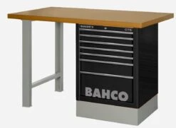 Bahco 1495K6CBKWB15TD Heavy Duty MDF Top Workbench With 6 Drawer Black Cabinet 1500mm Long