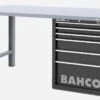 Bahco 1495KH6BKWB15TS Heavy Duty Low Height Steel Top Workbench With 6 Drawer Black Cabinet 1500mm Long