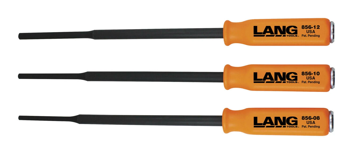 Lang (USA) 856-3ST 3 Pce Extra-Long 400mm Pin Punches - Handle & Striking Cap 3 Lang (USA) 856-3ST 3 Pce Extra-Long 400mm Pin Punches - Handle & Striking Cap