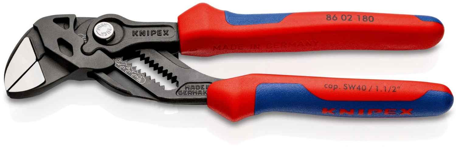 Knipex 86 02 180 Lock Button Waterpump Pliers 180mm (40mm Capacity) 3 Knipex 86 02 180 Lock Button Waterpump Pliers 180mm (40mm Capacity)