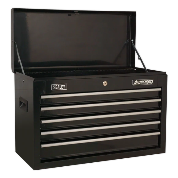 Sealey AP22BSTACK 14 Drawer Tool Box Stack - Roll Cab, Top & Mid Chests - Black 5 Sealey AP22BSTACK 14 Drawer Tool Box Stack - Roll Cab, Top & Mid Chests - Black - Image 4
