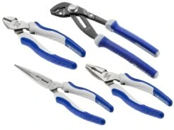 Expert By Facom E080818 4 Piece Pliers Set - Combination, Half-Round, Multi-Grip &amp; Snips