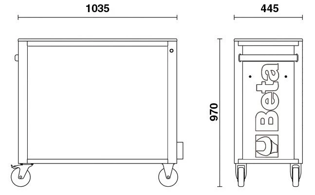 Beta RSC24AXL/7-O 7 Drawer Extra Long Mobile Roller Cabinet With Anti-Tilt System - Orange 4 Beta RSC24AXL/7-O 7 Drawer Extra Long Mobile Roller Cabinet With Anti-Tilt System - Orange - Image 2