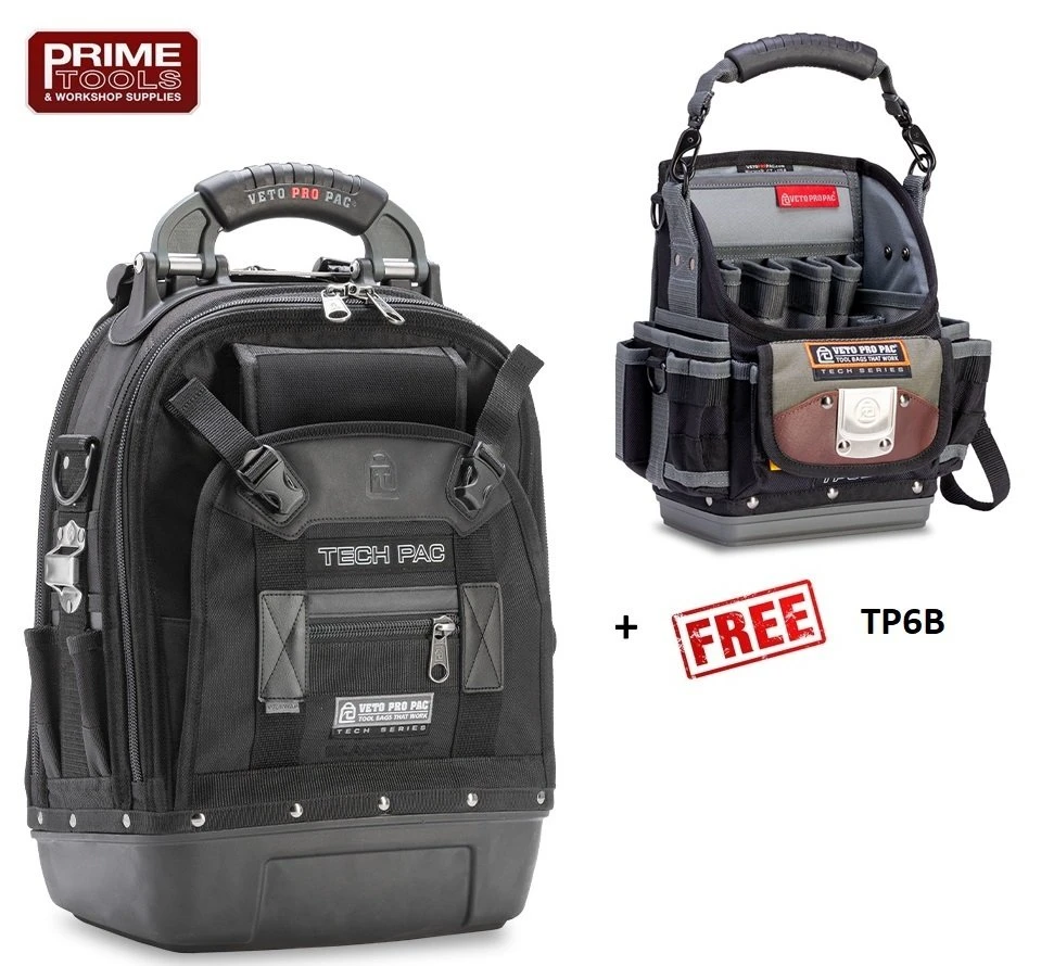Veto Pro Pac TECH-PAC BLACKOUT Tool Backpack / Rucksack + TP6B FREE 3 Veto Pro Pac TECH-PAC BLACKOUT Tool Backpack / Rucksack + TP6B FREE